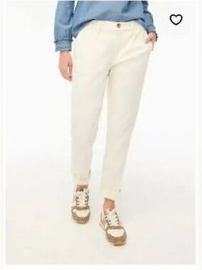 J. Crew High-Rise Girlfriend Chino Pant - Creamy White/Bone